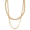 ORNAPEADIA Hip-hop Trend Long Copper Bead Thick Chain Double Layer Short Choker Necklace Gold Clavicle Chain