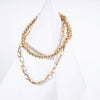 ORNAPEADIA Hip-hop Trend Long Copper Bead Thick Chain Double Layer Short Choker Necklace Gold Clavicle Chain