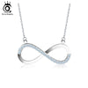 2020 AAA Brilliant Austrian CZ Infinity Pendant Silver Color Necklace for Women/Lover Fashion Jewelry Gift ON112