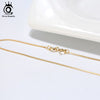 ORSA JEWELS Italian 925 Sterling Silver Box Chain Necklace Rose Gold/Gold Plated Silver Necklaces Neck Chains for Pendant SC07-G