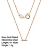 ORSA JEWELS Italian 925 Sterling Silver Box Chain Necklace Rose Gold/Gold Plated Silver Necklaces Neck Chains for Pendant SC07-G