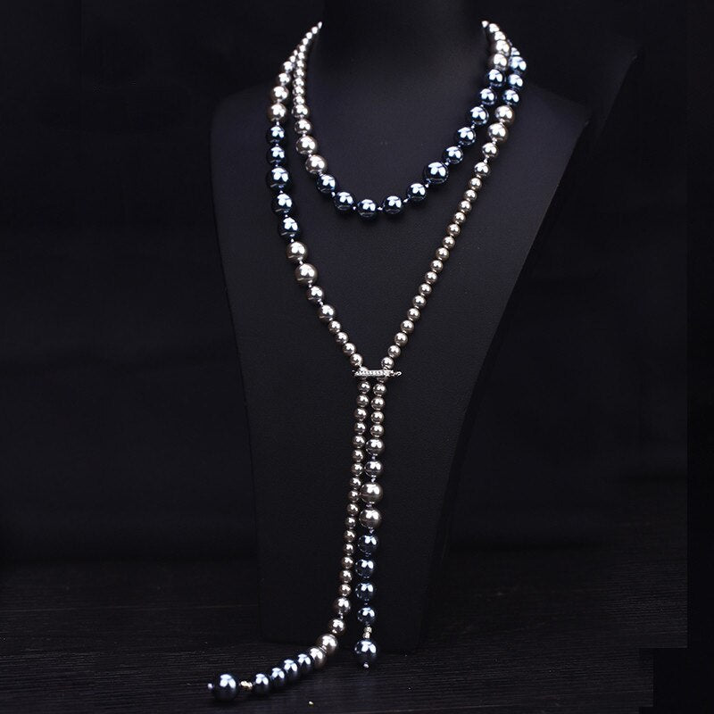 OSHUER  4-10mm gradual change Baroque Necklace Natural black Pearl Necklace For Choice Gift For Women jewelry