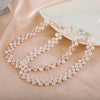 OSHUER  style freshwater pearl necklace round pearl necklaces three rows of chain necklaces