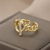 OT Buckle Cuban Chain Rings for Women Classic Gothic Stainless Steel Finger Ring Vintage Wedding Band Couple Jewelry anillos