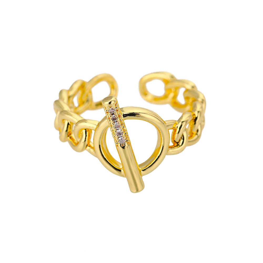 OT Buckle Cuban Chain Rings for Women Classic Gothic Stainless Steel Finger Ring Vintage Wedding Band Couple Jewelry anillos