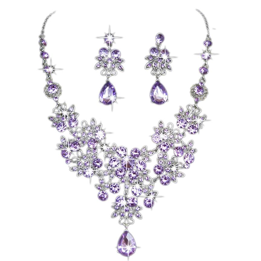 OTOKY-Jewelry-Set-Women-Fashion-Charm-Prom-Wedding-Bridal-Purple-Crystal-Rhinestone-Necklace-Earring-jewelry-set