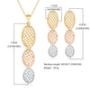 Dubai Bridal Jewelry Sets Nigerian African Earrings Necklace Sets For Women Rose Gold Silver Color 3 Layer Jewelry Set