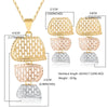 Dubai Bridal Jewelry Sets Nigerian African Earrings Necklace Sets For Women Rose Gold Silver Color 3 Layer Jewelry Set