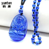 Obsidian Blau Chalet Buddha Jade Fine Jewelry Necklace Women Blue Chalcedony Simple Necklace Overwatch Pendants Link Chain Beads