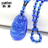 Obsidian Blau Chalet Buddha Jade Fine Jewelry Necklace Women Blue Chalcedony Simple Necklace Overwatch Pendants Link Chain Beads