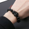 Obsidian Stone Beads Bracelet Unisex Wristband Gold Black Pixiu Bring Wealth and Good Luck Chinese Feng Shui Men Women Bracelets
