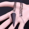 Obsidian Stone Stainless Steel Women Witchcraft Hexagonal Bullet Reiki Point Chakra Charm Necklace Jewelry cadenas mujer