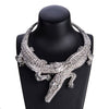 Occident Jewelry Vintage Big Full Crystal Crocodile Necklace Women Clavicle Chain Halloween Pendant Necklace Gift