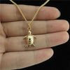 Ocean Beach KC Light Gold Alloy Sea Swimming Turtle Charms Animal Tortoise Pendant Collar Chain Necklaces Choker Jewelry Making