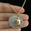 Ocean Beach KC Light Gold Alloy Sea Swimming Turtle Charms Animal Tortoise Pendant Collar Chain Necklaces Choker Jewelry Making