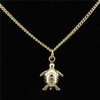 Ocean Beach KC Light Gold Alloy Sea Swimming Turtle Charms Animal Tortoise Pendant Collar Chain Necklaces Choker Jewelry Making