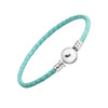 Ocean Blue Leather Chain Bracelet with 100% 925 Sterling Silver Snake Ball Clasp Charm for Women Fine Jewelry PRE715