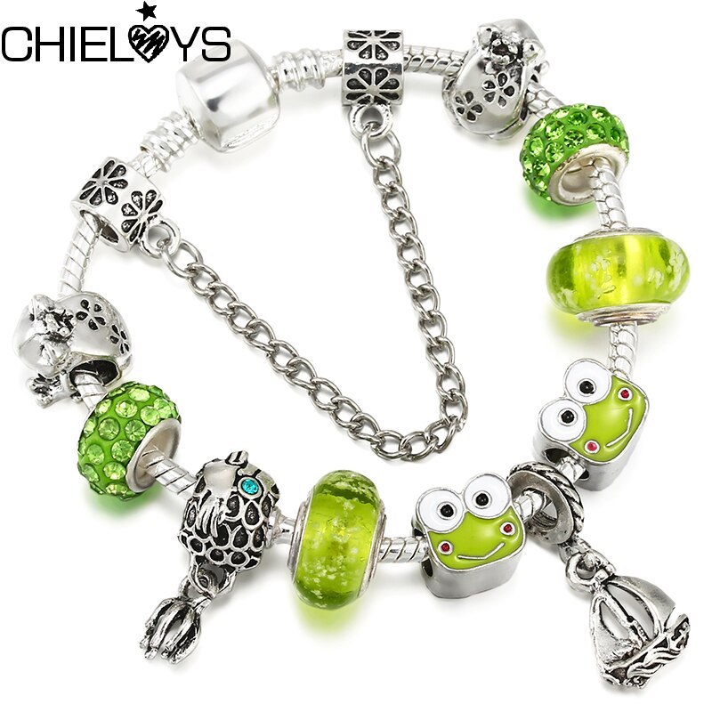 Ocean Series Octopus Sailing DIY Pendant Bright Crystal Beads Charm Bracelets For Women Girl  Jewelry Bijoux