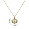 Ocean Shell Scallop Conch Inlay Colours Zircon Pendant Necklace Gift For Girls