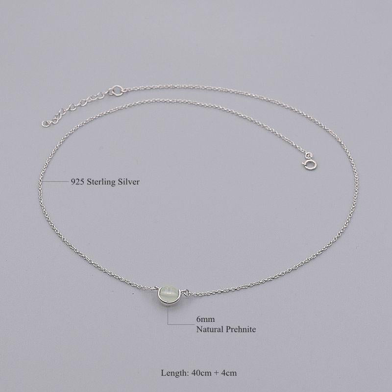 October Birthstone Natural Healing Crystal Chokers Necklaces 925 Silver Star Charms Prehnite Stones Fine Jewelry Women #c028n