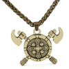 Odin Symbol Necklace Vintage Myth Viking Double Axe Pendant Classic Trendy Men's Couple Models Amulet Necklace Gifts Accessories