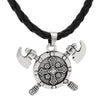 Odin Symbol Necklace Vintage Myth Viking Double Axe Pendant Classic Trendy Men's Couple Models Amulet Necklace Gifts Accessories