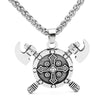 Odin Symbol Necklace Vintage Myth Viking Double Axe Pendant Classic Trendy Men's Couple Models Amulet Necklace Gifts Accessories