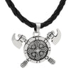 Odin Symbol Necklace Vintage Myth Viking Double Axe Pendant Classic Trendy Men's Couple Models Amulet Necklace Gifts Accessories