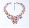 Office Ladies Favorite Bib Statement Necklace Resin Glass Zinc Alloy Chunky Chain Necklace For Women Party Gifts