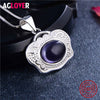 Office Lady Genuine 925 Sterling Silver Chain Necklace AAA CZ Cubic Zircon Lock Pendant Necklace Fine Jewelry Brand