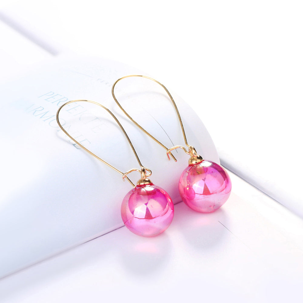 Office Lady Simulated Pearl Hoop Earrings For Women Fashion Brand Industrial Piercing Colorful Beads For Jewelry Making DFE218M