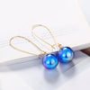 Office Lady Simulated Pearl Hoop Earrings For Women Fashion Brand Industrial Piercing Colorful Beads For Jewelry Making DFE218M