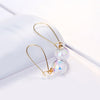 Office Lady Simulated Pearl Hoop Earrings For Women Fashion Brand Industrial Piercing Colorful Beads For Jewelry Making DFE218M