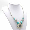 Olaru Factory Price   Bohemia Tibet Jewelry Vintage stone Flower Pendant Retro Necklace for Women ZS-004