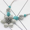 Olaru Factory Price   Bohemia Tibet Jewelry Vintage stone Flower Pendant Retro Necklace for Women ZS-004