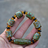Old Tibetan Natural Agate 3 Eyes Pattern LARGE Dzi Bead 18*15MM