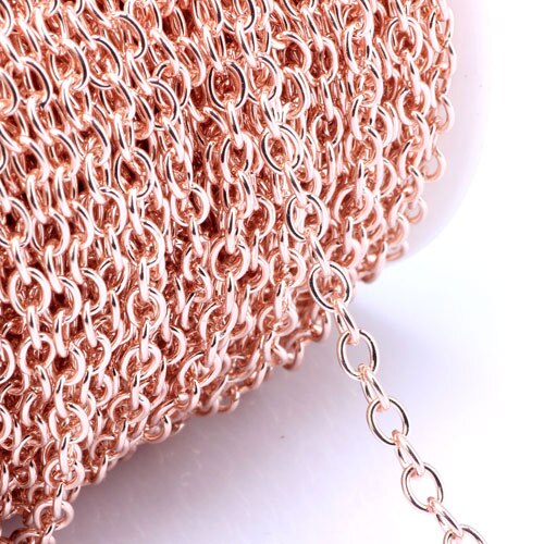 OlingArt 3M/Lot 6MM Rose Gold/Gold/Rhodium/Bronze Color Plated Oval Shape Cross Link Chains DIY Jewelry Accessories Making