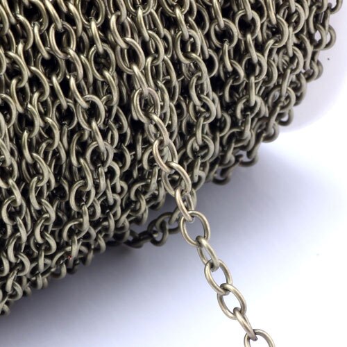 OlingArt 3M/Lot 6MM Rose Gold/Gold/Rhodium/Bronze Color Plated Oval Shape Cross Link Chains DIY Jewelry Accessories Making