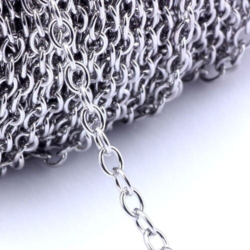 OlingArt 3M/Lot 6MM Rose Gold/Gold/Rhodium/Bronze Color Plated Oval Shape Cross Link Chains DIY Jewelry Accessories Making