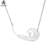 Oly2u Ocean Wave Pendant Necklace Women Stainless Steel Surfing Necklaces Men Summer Beach Surf Jewelry Sportsman Gifts
