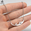 Oly2u Ocean Wave Pendant Necklace Women Stainless Steel Surfing Necklaces Men Summer Beach Surf Jewelry Sportsman Gifts