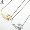 Oly2u Ocean Wave Pendant Necklace Women Stainless Steel Surfing Necklaces Men Summer Beach Surf Jewelry Sportsman Gifts