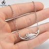 Oly2u Ocean Wave Pendant Necklace Women Stainless Steel Surfing Necklaces Men Summer Beach Surf Jewelry Sportsman Gifts