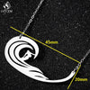 Oly2u Ocean Wave Pendant Necklace Women Stainless Steel Surfing Necklaces Men Summer Beach Surf Jewelry Sportsman Gifts