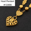 One PCS/Gold Color Beads Chain Necklaces for Women With Cross Heart Rectangle Pendant Hawaii G Marshall Island Jewelry #J0786