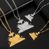 One Piece Haiti Pendant and Necklace for Men Women Chain Necklace Gold Silver Color Jewelry Gifts of Haiti Ayiti Jewellery