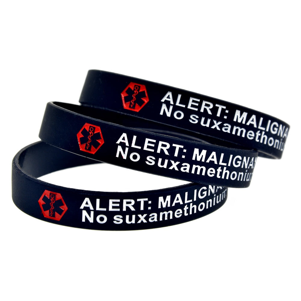 1PC Medical Alert Wristband Malignant Hyperthermia Silicone Bracelet