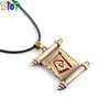Online Game Dota2 Transfer Roll Sleeve Leather Chain Necklace Logo Women Men Jewelry Pendant Bronze Alloy Charm keychain keyring
