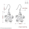 Online Jewellery Shopping Plant Design Hollow Flower Shaped Silver Plated Dangle Earrings Fashion Romantic Jewelry for Women