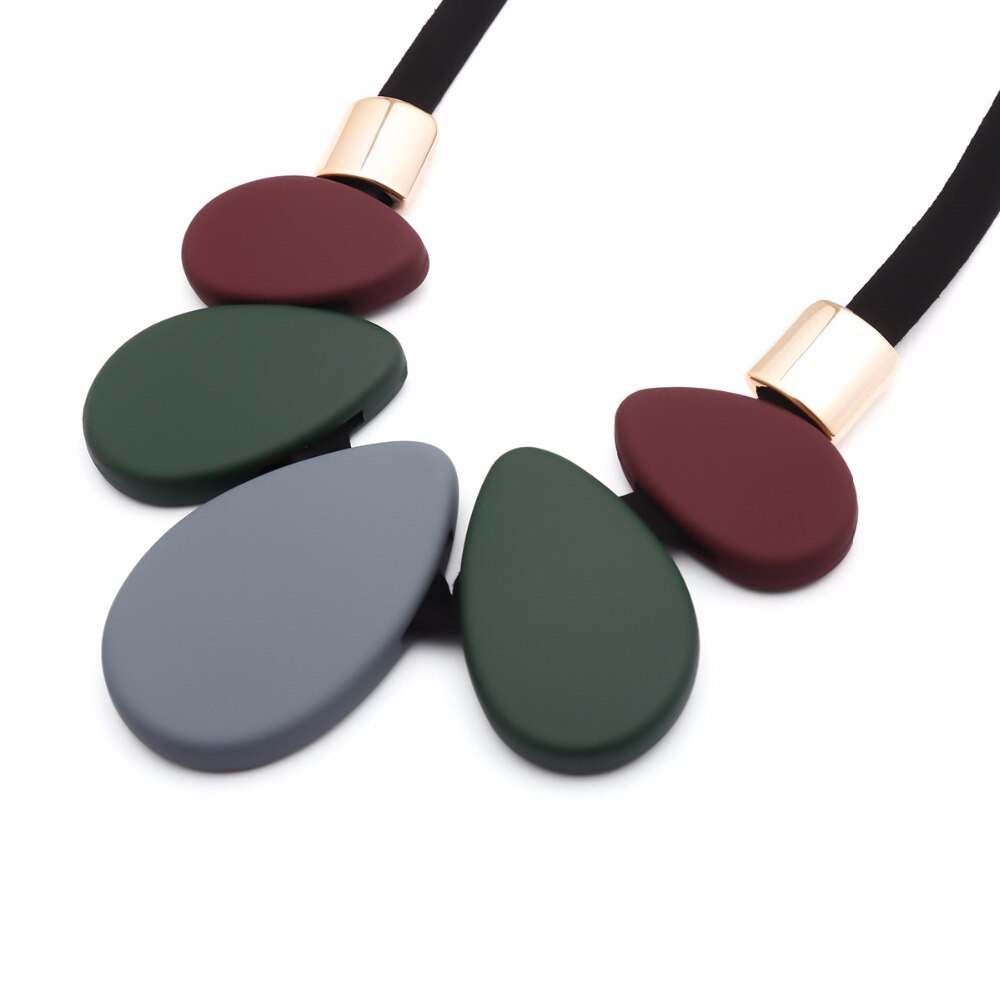 Onnea Resin Water Drop Charm Collar Necklace Women  Vintage Pendants Maxi Necklace Jewelry Gifts